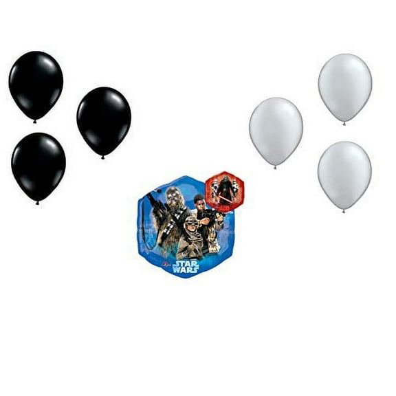 LOONBALLOON Shape Star Wars The Force Awakens Balloon 7x pcs Value Set (with 6x pcs Latex Balloons)??Cartoons Movie Character Balloons for Kids Birthday and Theme Parties