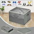 thumbnail image 7 of 2 Pack Shoes Organizer for Closet Dayooh Foldable Oxford Storage Bins with Clear Cover Adjustable Dividers,Fits 16 Pairs, Gray, 7 of 7