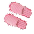 thumbnail image 5 of 1 Pair Furry Stripes Floor Cleaning Slippers Detachable Bottom Mopping Slipper - Size L 42-44 (Pink), 5 of 6