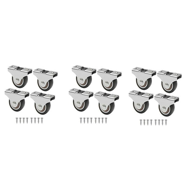 12 Piezas Mini Ruedas para Muebles Ruedas Pequeñas de 25 mm Ruedas Fijas Ruedas Direccionales Móviles Ruedas Móviles para Muebles