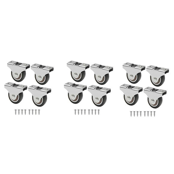 12 Pcs Mini Casters Furniture Casters Small 25mm Fixed Casters Directional Movable Casters Movable Casters for Furniture
