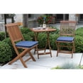 thumbnail image 2 of Outdoor Interiors Eucalyptus Wood 3-Piece Square Foldable Bistro Outdoor Furniture Patio Set, Table and 2 Chairs with Cushions, Blue, 2 of 6