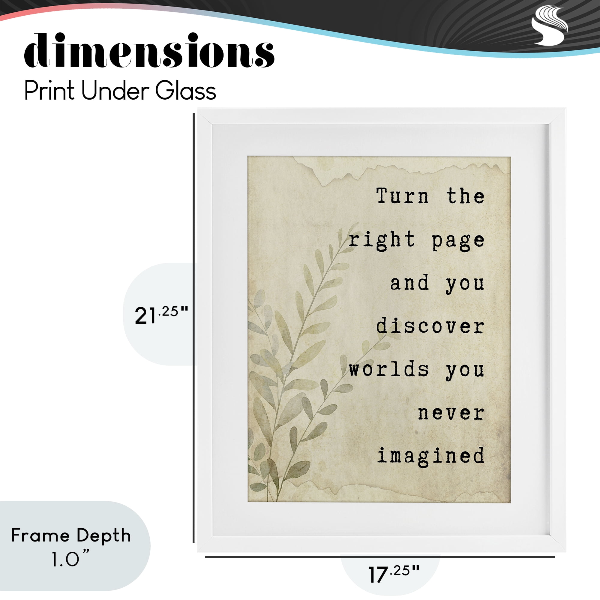 Stupell Industries Literary Wonders Quote White Framed Print Under Glass, design by Julia Frost