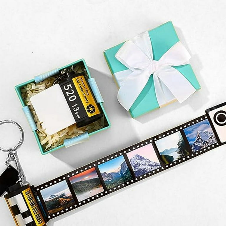 6Pcs Sublimation Camera Film Roll Keychain with Photo Album Picture Custom  Keychain Women Memory Birthday Scroll Gift 