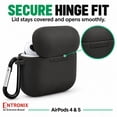 thumbnail image 6 of Entronix Silicone Case for AirPods 5 / 4, Slim Protective Cover with Carabiner, Black, 6 of 7
