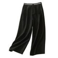 thumbnail image 4 of Dpytoraw Retro Embroidered Linen Wide Leg Pants For Women Summer Casual Trousers With Comfortable Draping Style Women's Casual Pants With Pockets Black M, 4 of 4
