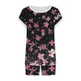 thumbnail image 5 of Conjunto de Pantalones de Cuello Redondo Y Cordón de Manga Corta Impresa para Mujeres Conjunto de Poliéster, Desgaste Casual sin Posicionamiento para Mujeres, 5 of 5