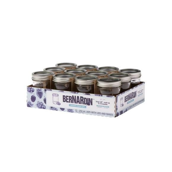 Bocaux lisses Bernardin à grande ouverture, 250 ml 12 unités