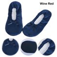 thumbnail image 2 of Pantuflas Casa Suaves Bailarina para Mujer Con Lazo Satén Felpa Niñas, 2 of 8