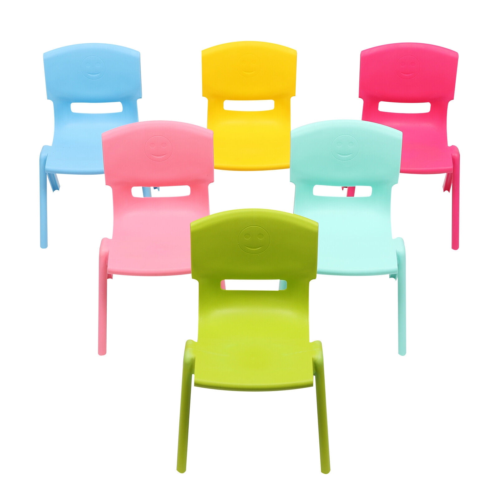 Oukaning 6PCS Colorful School Stackable School Chairs, with