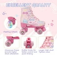thumbnail image 3 of KFeng Shiny PU Leather Roller Skates for Indoor/Outdoor Use,Unisex Skates,Pink(Women6/Men5), 3 of 7