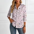 thumbnail image 5 of felwors Womens Button Down Shirt Long Sleeve Blouse Business Work Tops Dressy Casual Floral Printed Outfits (Pink, XL), 5 of 8