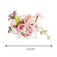 thumbnail image 2 of Peine de pelo de flor rosa, peine de pelo floral, accesorios para el cabello nupcial para novia y dama de honor, regalo navideño para mujeres, 2 of 5