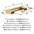 thumbnail image 3 of Amerock Composite 3 inch (76mm) Center-to-Center Champagne Bronze Cabinet Pull, 25 Pack, 3 of 4