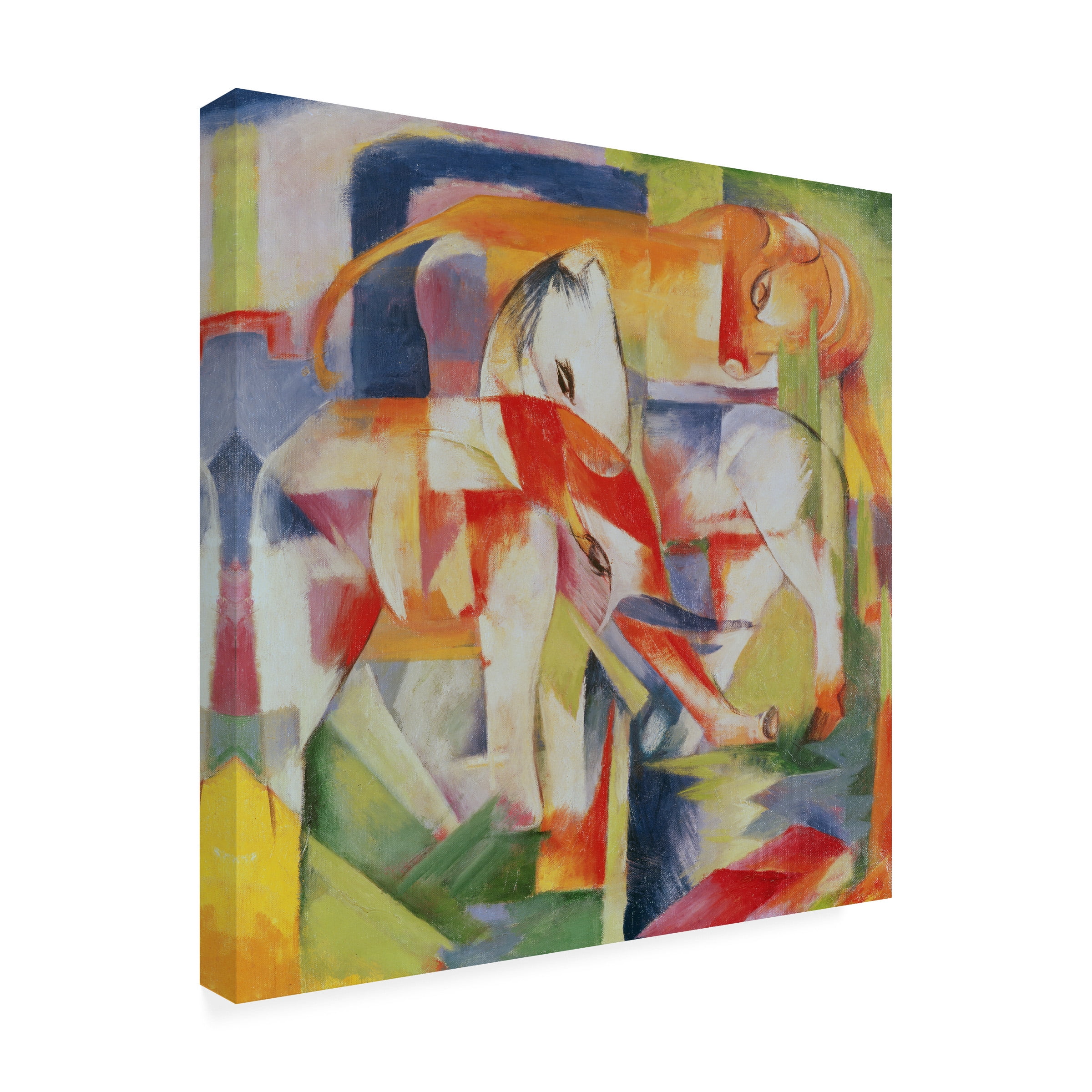 Trademark Fine Art "Elephant, Horse and Cow, 1914" Canvas Art by Franz Marc