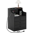 thumbnail image 7 of HBLUKDL Nightstand with Charging Station  Night Stand with Hutch &amp;  Drawers  End Table  Bedroom Grey, 7 of 7