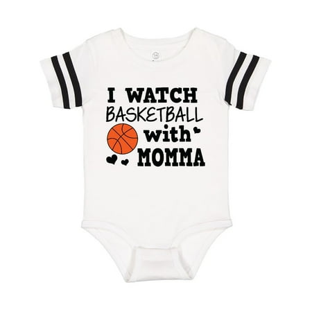 

Inktastic I Watch Basketball with Momma Gift Baby Boy Bodysuit
