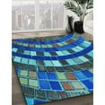 thumbnail image 2 of Ahgly Company Indoor Square Patterned Macaw Blue Green Area Rugs, 5' Square, 2 of 6