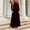 Red, variant on HUITKMM Fall Dresses Womens Spring Autumn and Winter Elegant Temperament Style Long Dress Gold Velvet Solid Color High End Dress Long Sleeved Round Neck Dress