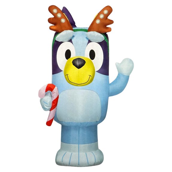 Gemmy Bluey inflable navideño con bastón de caramelo de 107 cm de altura
