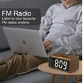 thumbnail image 3 of Wooden Alarm Clock Radio with Large Numbers, Bluetooth Speaker, 10W Wireless Charger, Dimmer, 7 Light Settings & 10 Natural Sounds, Bedside FM Radio for Bedroom Décor, 3 of 8