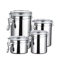 thumbnail image 2 of JoyMoreHome Airtight Coffee Canister with Clear Lids, Large Container for Ground Coffee Stainless Steel Storage Container Jar for Bean, Cereal, tea, Flour, Sugar, 2 of 7
