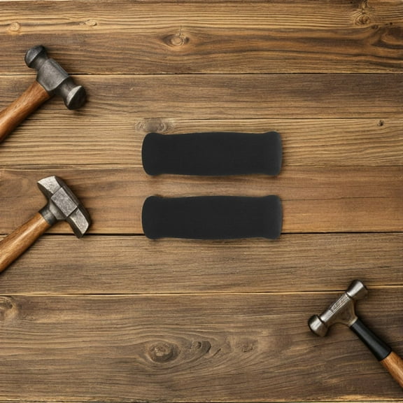 Pawsdot 2Pcs Crutch Handle Grips Cane Handle Grip Replacement Black Sponge Fatigue Reduction for Daily Use