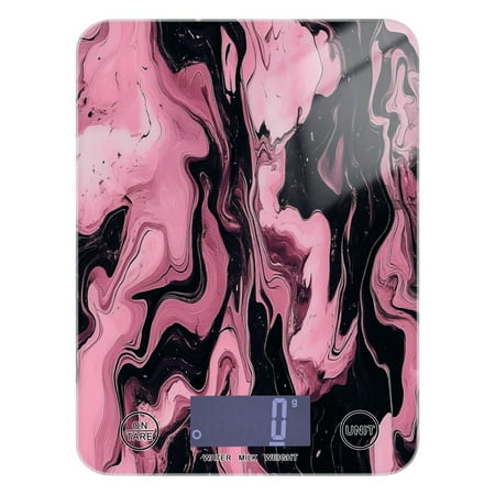 

Pink and Black Marble Pattern Food Scale Digital Kitchen Scale Waterproof Grams Ounces lbs for For Baking and Cooking