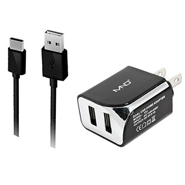 2in1 USB TypeC Chargers Bundle for ZTE Blade X Max Z983, Blade Max 3 Z986U, Grand X 4, Blade
