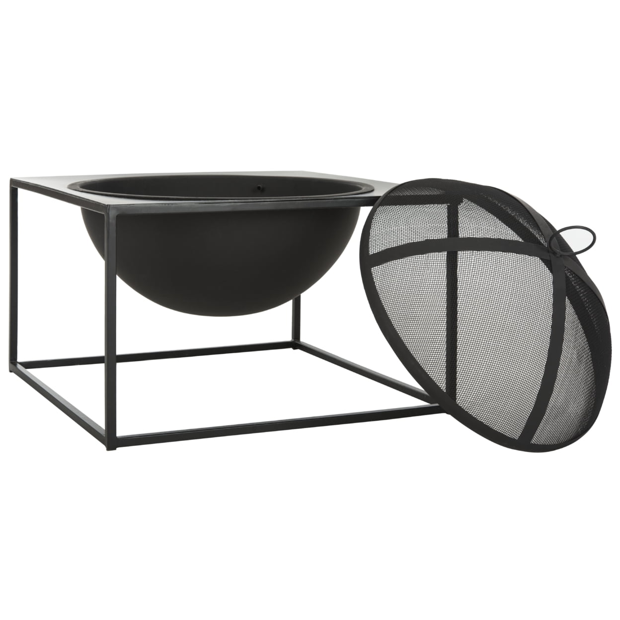 Safavieh Leros Outdoor Modern Square Fire Pit with Cover