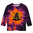 thumbnail image 3 of Dvprdro Girls Halloween Print Crew Neck 3/4 Sleeve Tunic T-Shirt Vintage Casual Pullover Top Fall Holiday Daily Wear, 3 of 6