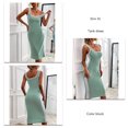 thumbnail image 4 of Tank Dress, Slim Fit Knitted Sleeveless Dress Casual For Daily Life For Wedding Dating, 4 of 6