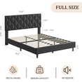 thumbnail image 3 of Grey Full Bed Frame with Upholstered Headboard,Heavy-Duty Platform Bed Frame with Strong Wood Slats, No Box Spring Needed/Easy Assembly/Noise Free, 3 of 9