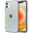 thumbnail image 1 of FYBTO for Heart Case for iPhone 11 Clear Holographic Heart Phone Case, Color Shifting Reflective Heart Pattern Laser Case Protective Shockproof Hard PC & Soft TPU Bumper Cover Women Girls,, 1 of 6