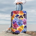 thumbnail image 7 of Susaid The Garden Tricolor Pansy Flower Print Elastic Washable Suitcase Cover with Hidden Zipper, Fits 18-32 Inch Luggage for Protection During Travel-Small, 7 of 7