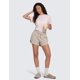 thumbnail image 3 of Shorts CRZ YOGA Cloud Jersey tiro alto color beige con entrepierna de 7.5 cm, 3 of 4