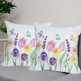 thumbnail image 4 of 2 Pack Waterproof Spring Floral Pillow Covers 16x16 Inch Pink Tulip Flower Lavender Butterfly Throw Pillow Covers Outdoor Spring Summer Farmhouse Decorations Cushion Case Double Sided, 4 of 6