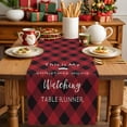 thumbnail image 4 of Table Runner 48 Inches Long, Christmas White Quote on Lattice Linen Table Runners Dresser Scarf Runner for Bedroom Kitchen Home Party Dining Tables Decor Black Red Diamond Checker, 4 of 8