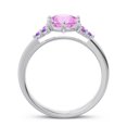 thumbnail image 4 of 2.15 Carat Elegant Round Cut Pink Sapphire & Amethyst Gemstone Bridal Ring for Women Solid 18K White Gold Size 11.5 by Diamond-Capitals, 4 of 7