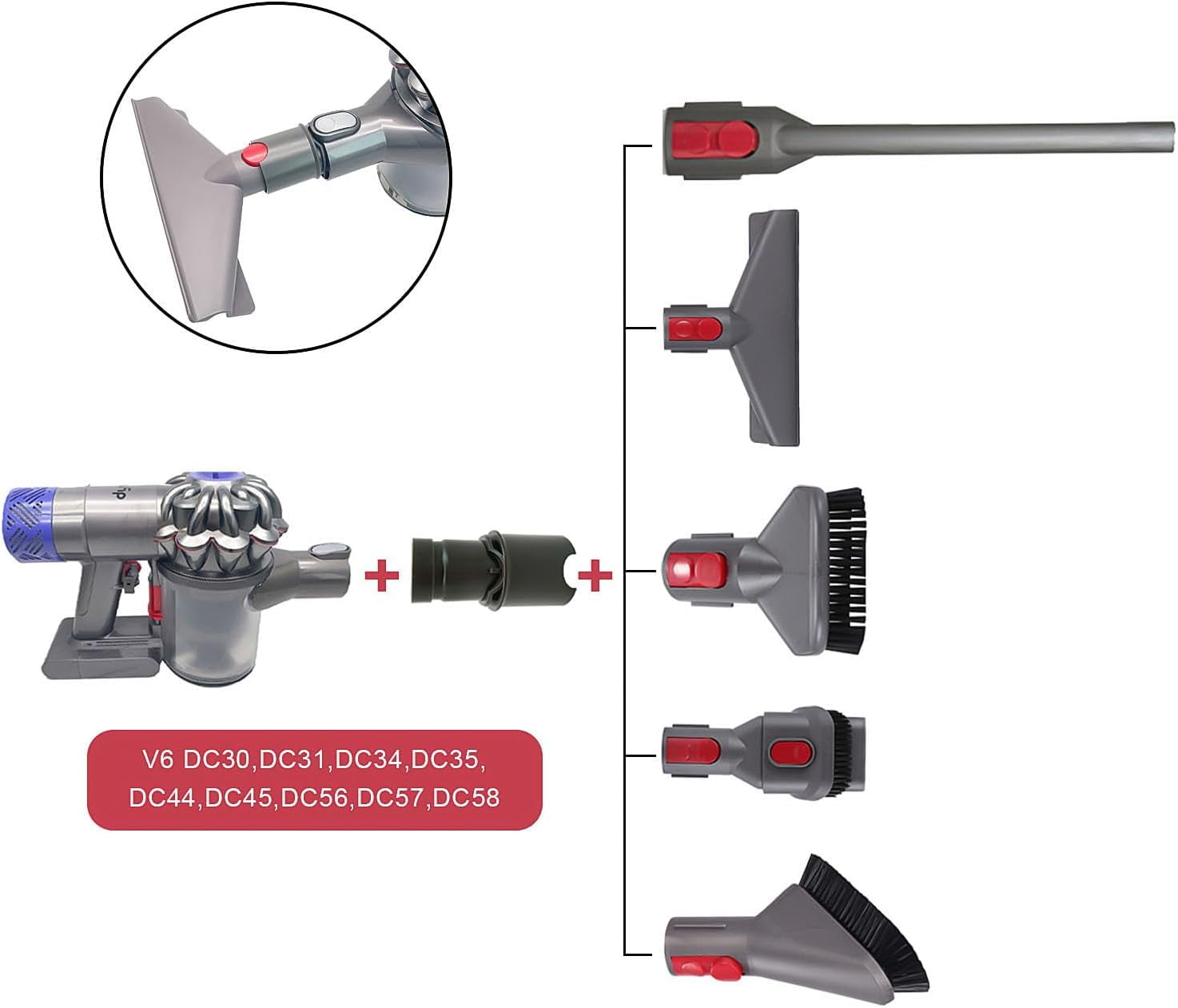 for Dy*son Gen5/V15/V12/V8/V11/V10/V7 Dryer Vent Cleaning Kit with Extended Hose, Crevice Tool & Brush Attachments for Lint Removal, Flexible Reach, Cordless Vacuum Accessory