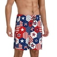 thumbnail image 2 of Kdxio American Stars2 Print Mens Sleep Shorts Bottoms Soft Comfy Pajama Wear Pants with Drawstring Pockets, 2 of 5