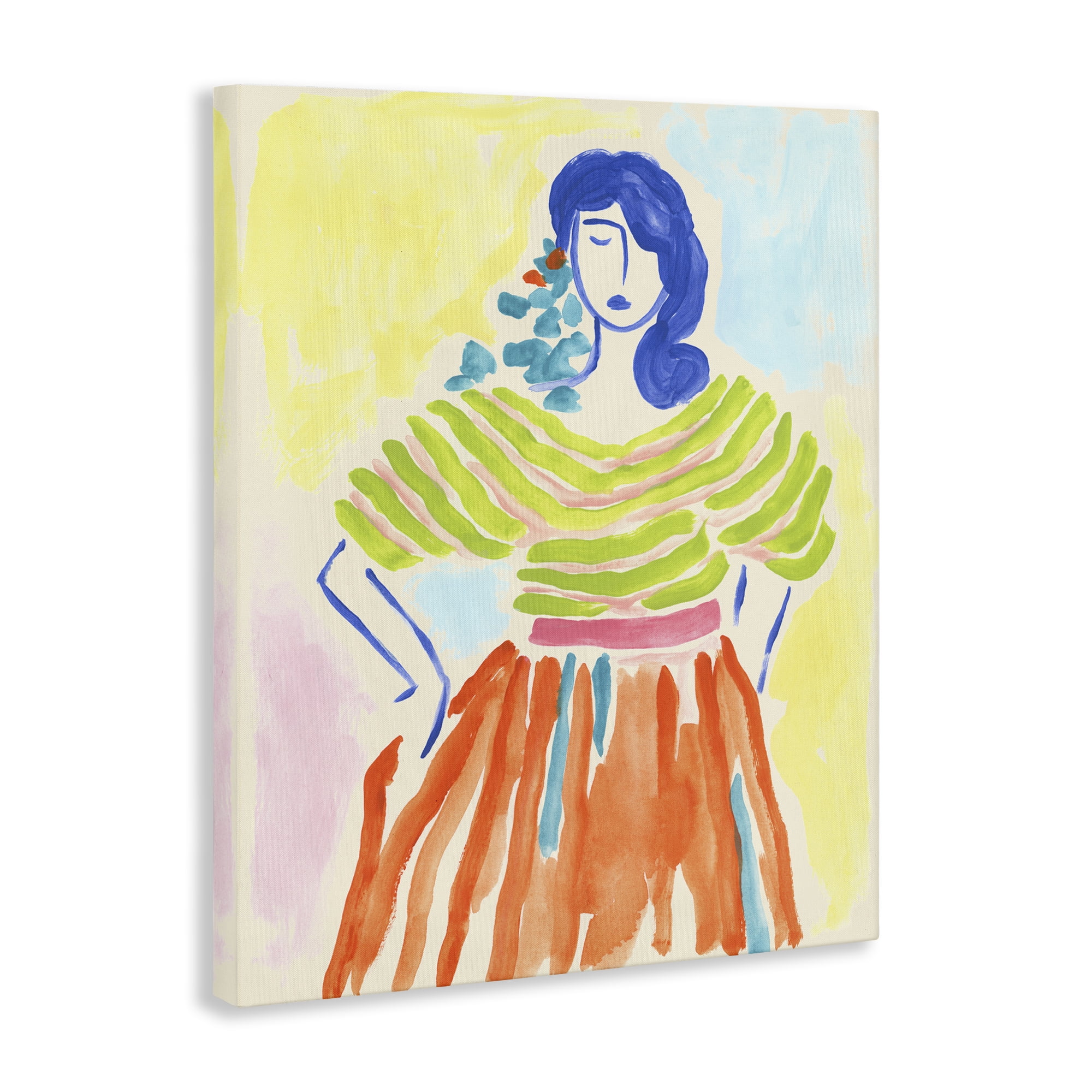Stupell Industries Bold Hued Fashion People Painting Wrapped Canvas Art Print Wall Art, 24 x 30
