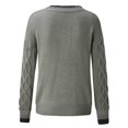 thumbnail image 3 of Vedolay Long Sweaters for Women 2023 Fall Winter Oversized Knit Crewneck Long Sleeve Pullover Sweater,Gray XL, 3 of 4