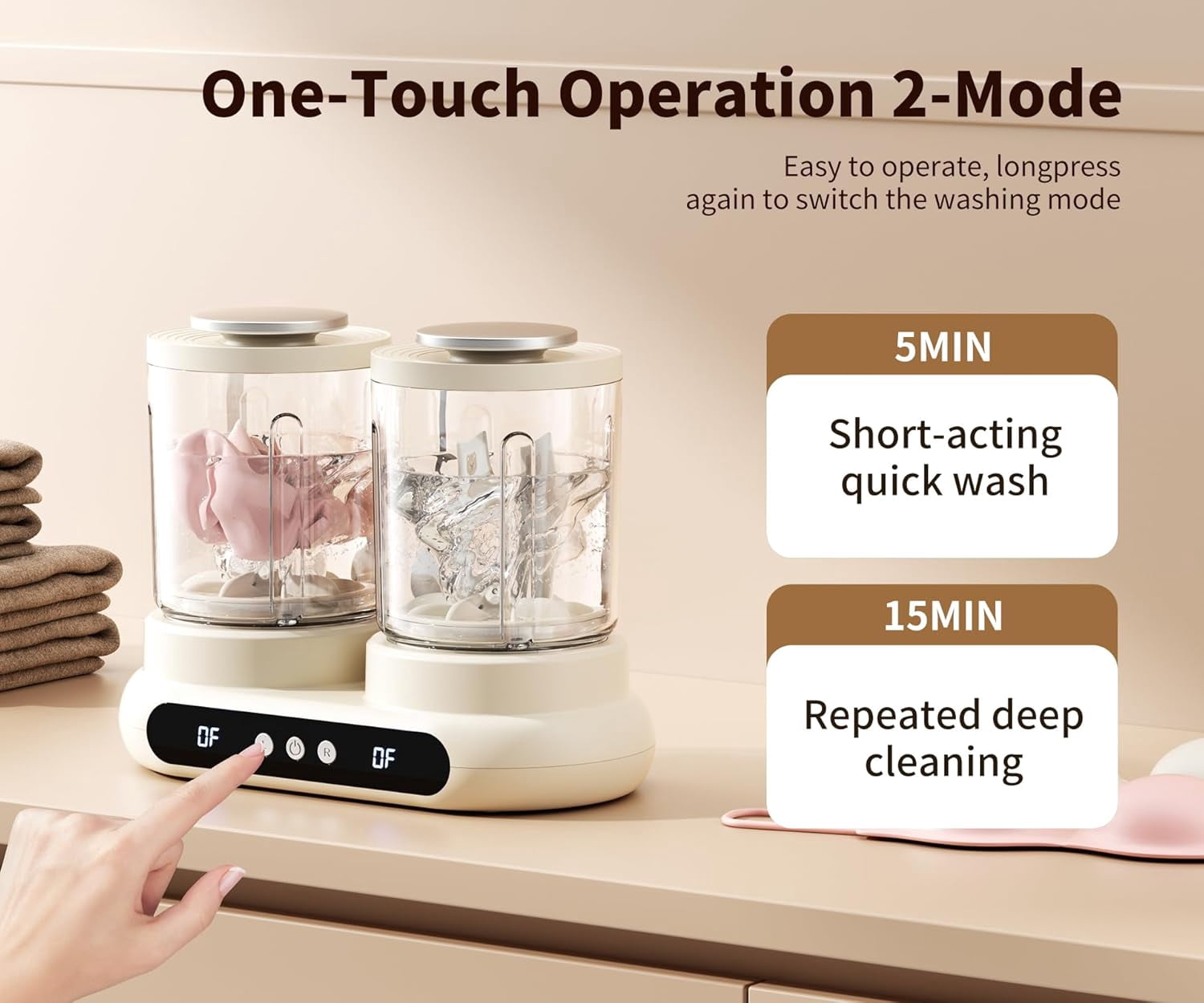 3L Portable Washing Machine, Mini Washer, Mini Laundry Machine with Twin Tub, Deep Cleaning of Underwear and Socks, Suitable for Homes, Apartments, Dorms, Hotels, Traveling