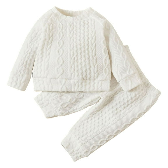 Coerni Toddler Baby Boy Outfits New born Fall Winter Clothes Knitted Pullover Sweaters Tops Sweatpants Sets 2pcs