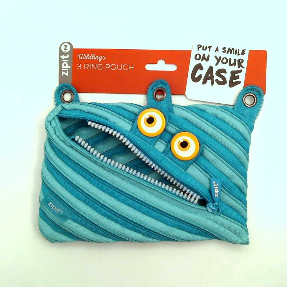 Zipit Zipsters Wildlings 3 Ring Zippered Binder Pouch Light Blue
