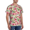 thumbnail image 2 of Vsdgher Rose Flowers Print Men's Dry Fit Mesh Athletic Shirts Moisture Wicking Tennis T-Shirt Tops, 2 of 9