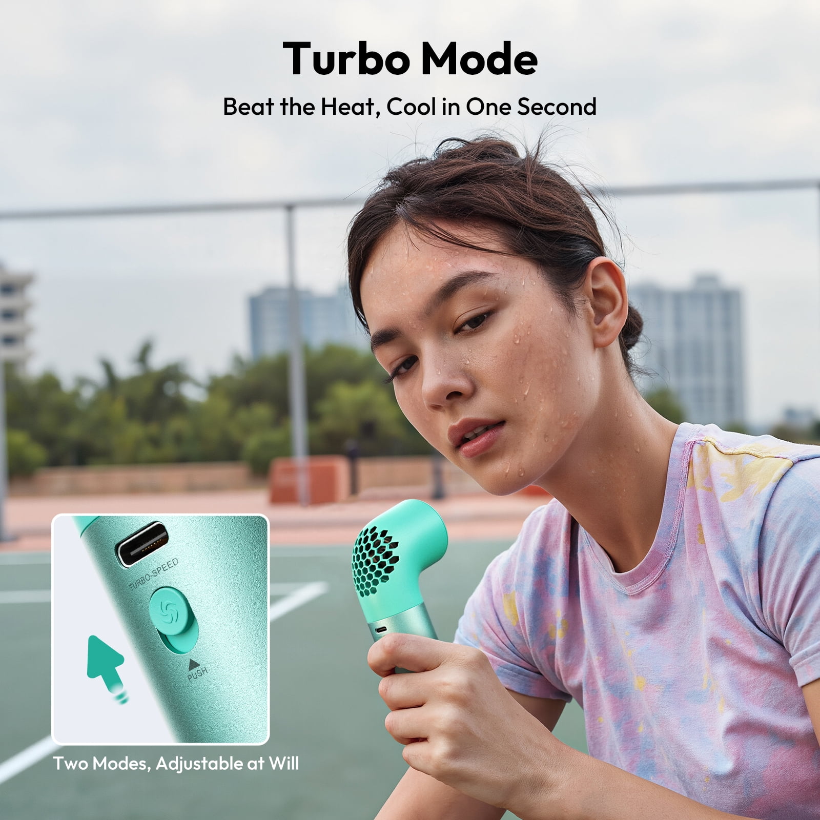 Aecooly Aero Ultra Handheld Fan, 19000 RPM Turbo, 7-Speed Aluminum, 15H Rechargeable Mini Fan for Travel and Office