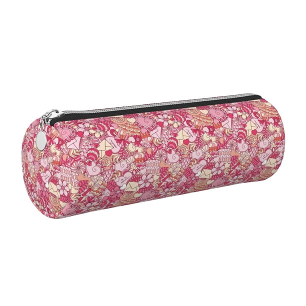 Disketp Sweet Estuche Organizador de Lápices de Cuero, Estuche de Oficina con Cremallera para Bolígrafo y Lápiz