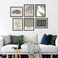 thumbnail image 2 of PixonSign Framed Canvas Print Wall Art Set - Duotone Matisse Tropical Jungle Leaf & Humanities Pattern Poster - Set of 6 Abstract Artwork Minimalism Cultural Art Wall Décor - 11"x14"x6 Black, 2 of 5